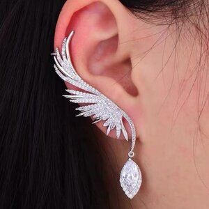 Dazzle Luna Wings Rhinestone Helix Cuff Earring- single (not pair)
